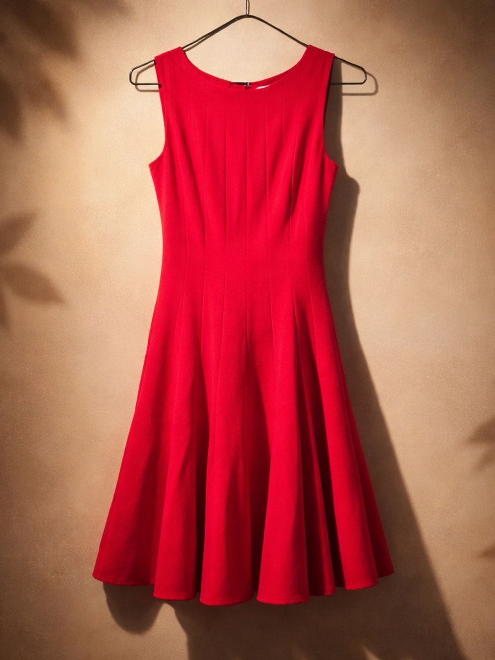 Calvin Klein Red Sleeveless Midi Fit-and-Flare Dress Size 2